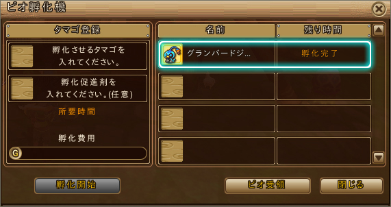 ピオの孵化 ピオの孵化