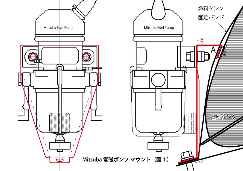 Mitsuba（ミツバ）電磁式フューエルポンプのマウント製作 - fiat500