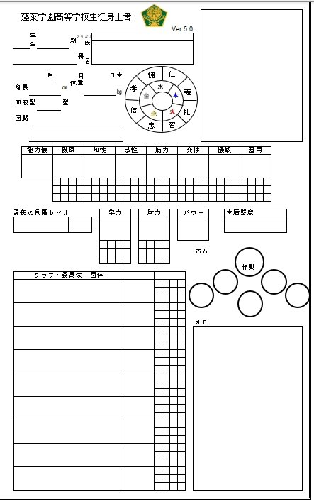 2020同人版キャラシート - 蓬莱学園の冒険!!2020（同人版）@ ウィキ