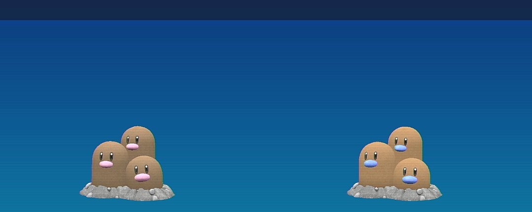 ポケモンスケールワールド　色違いディグダ、ダグトリオ ポケモンスケールワールド 1/20 サイズ ディグダ ダグトリオ