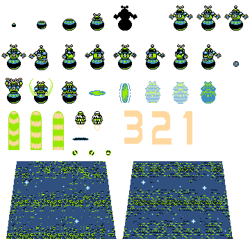 ボス敵ドット絵 - 『ロックマン＆フォルテ』をFCに移植させた