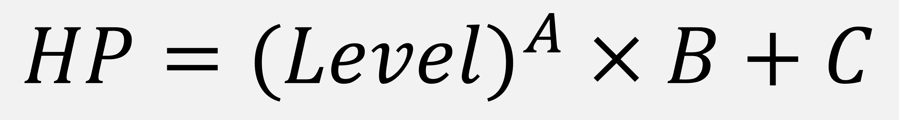HP=Level^A×B+C